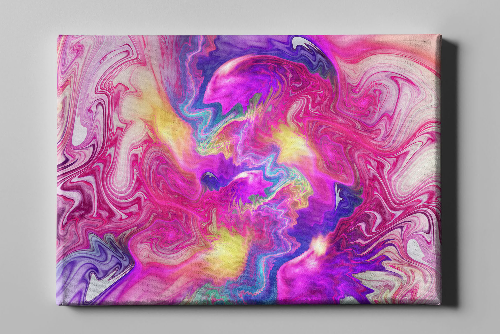 Psychedelisch Pastell Pink Farben Abstrakt Leinwand L0252