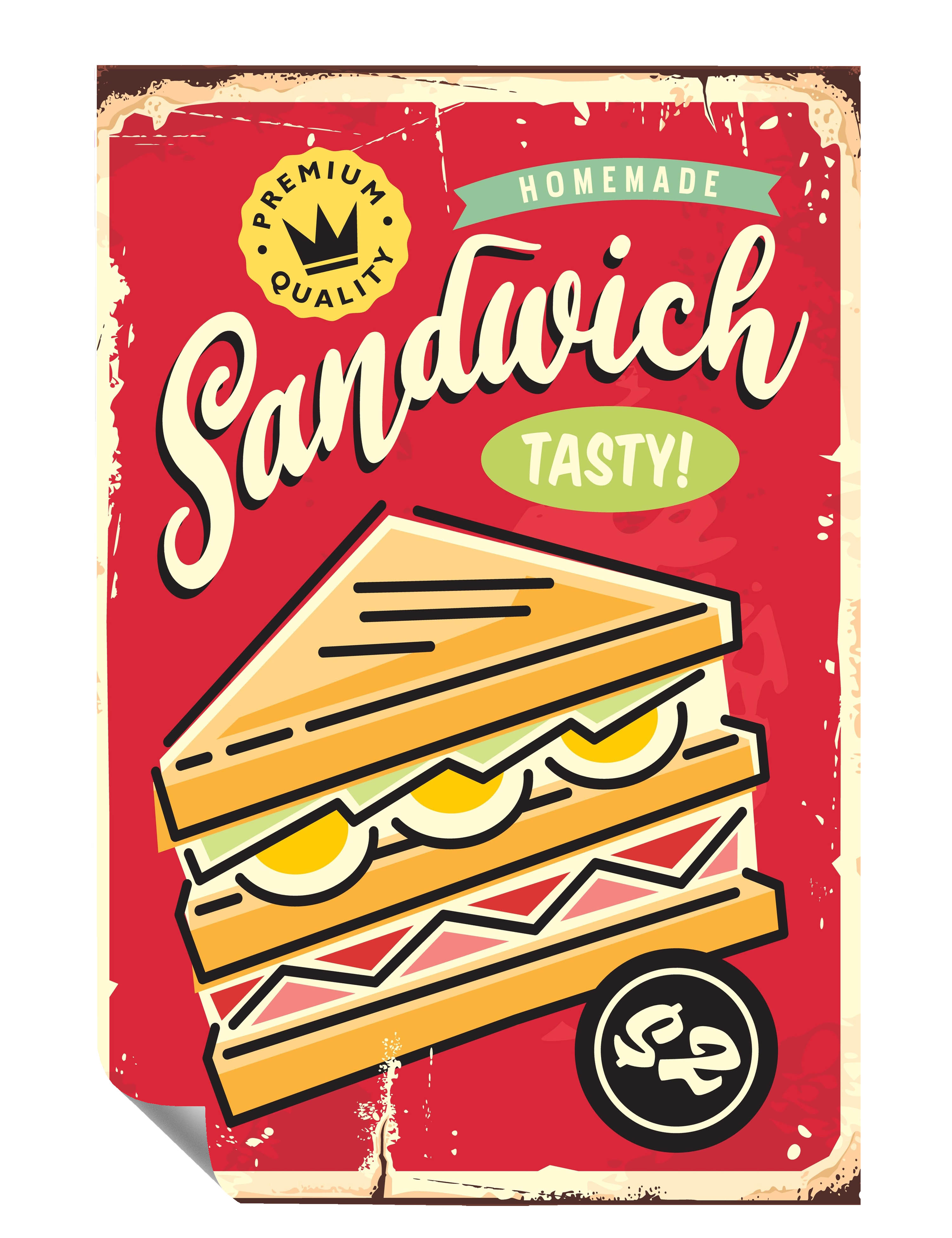 Vintage Sandwich Plakat Kunstdruck Poster P0207