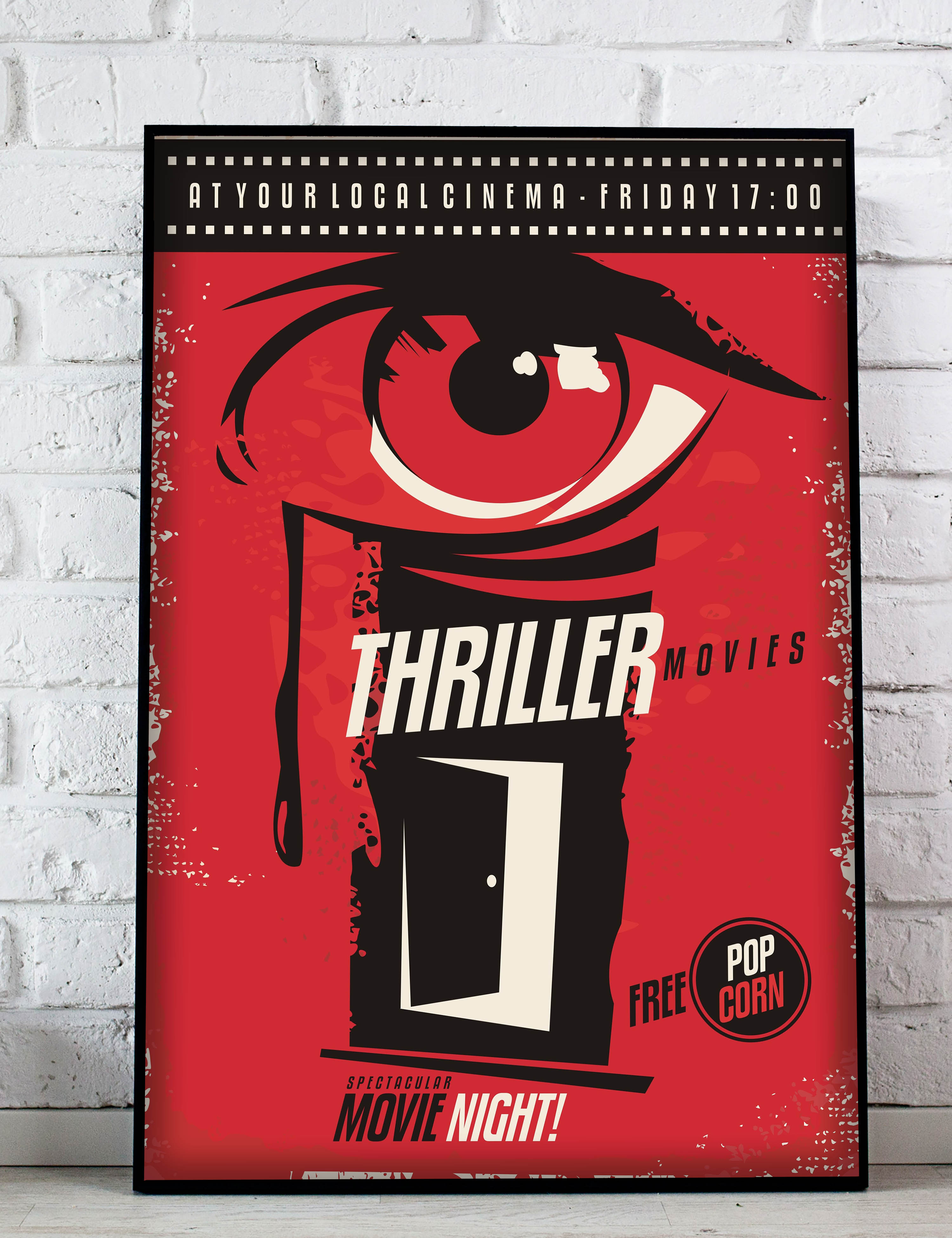 Retro Thriller Movie  Vintage Kunstdruck Poster P0416