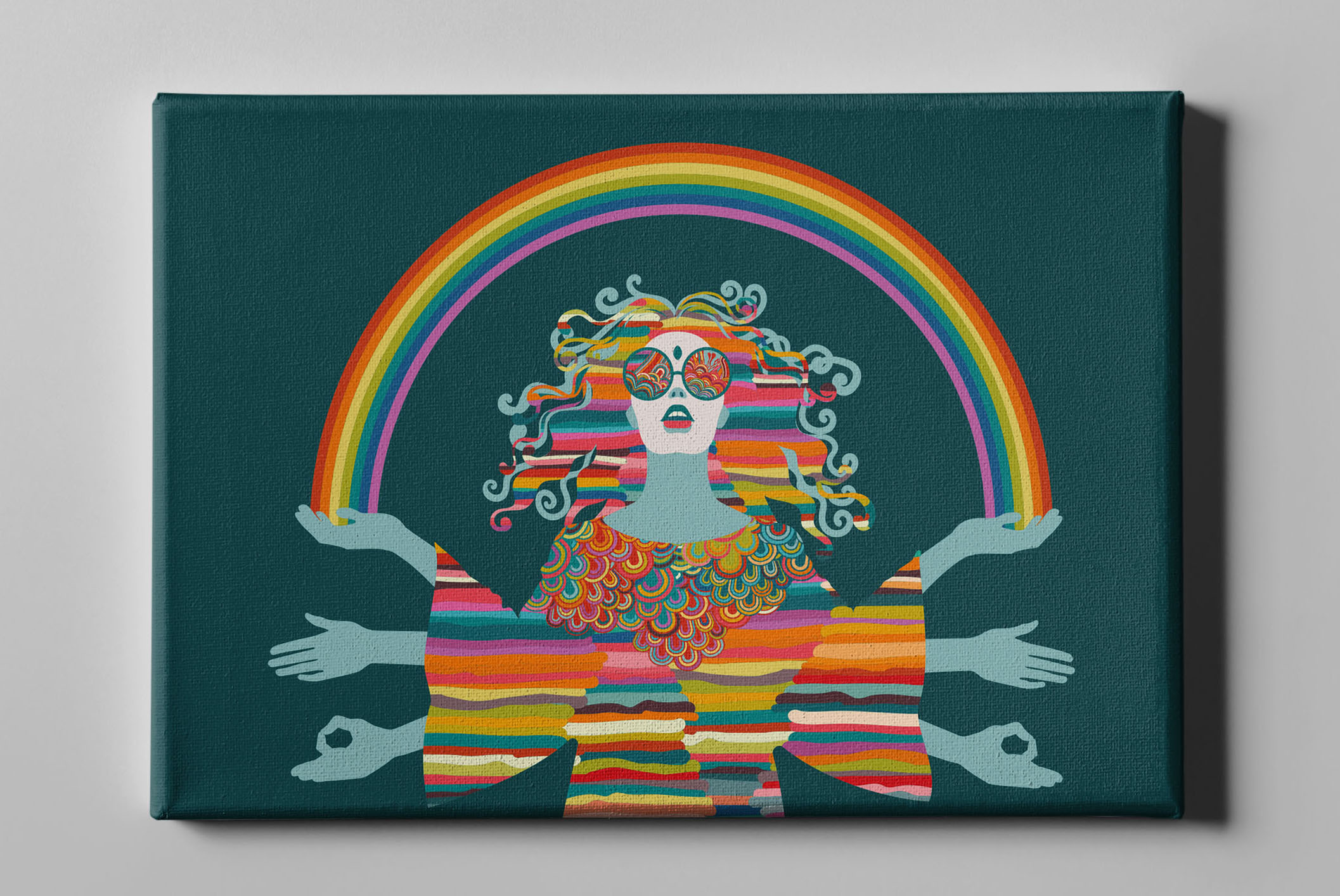Psychedelisch Hippie Regenbogen Leinwand L0255