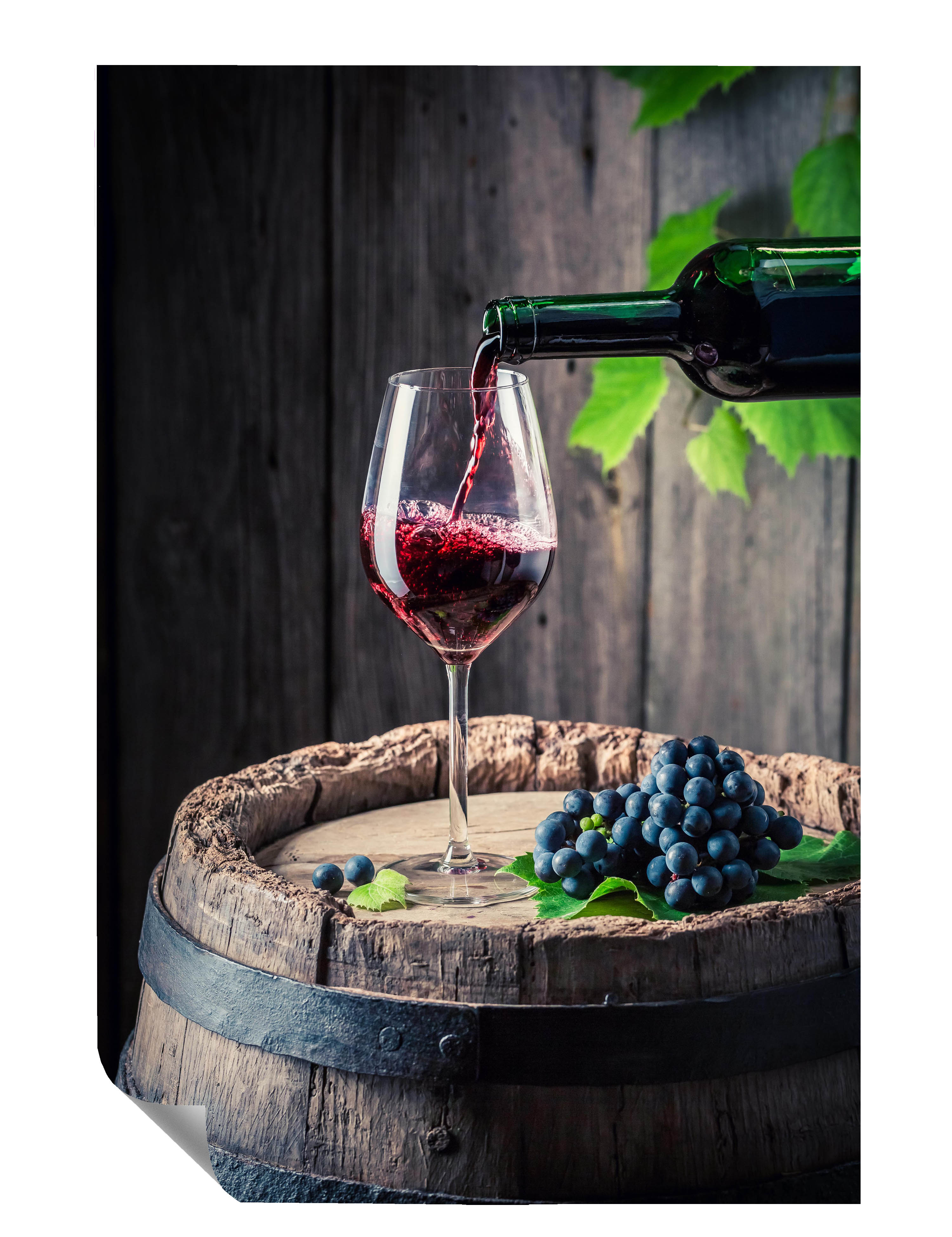 Weinglas Weinfass Rotwein Eingießen Poster P0105