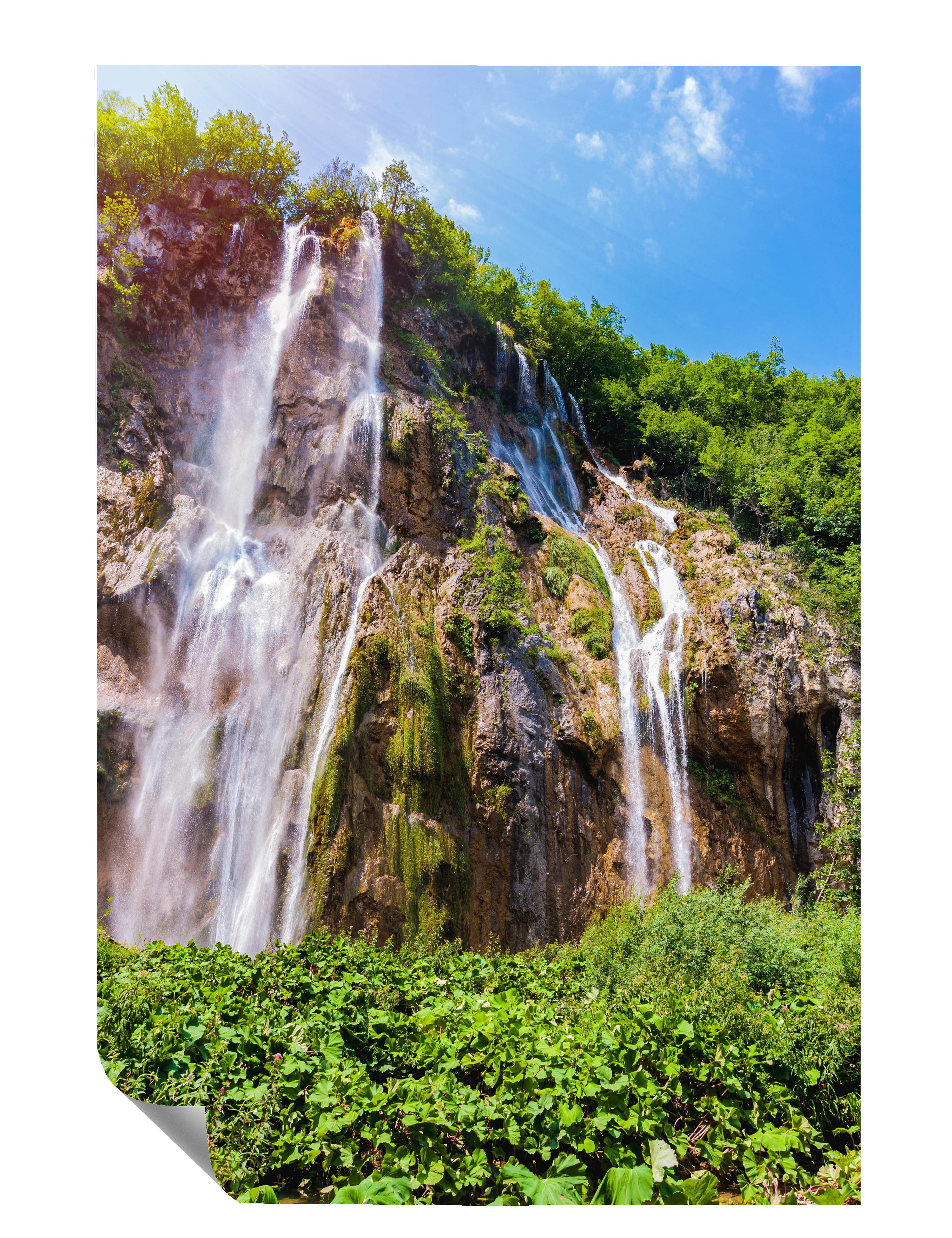 Wasserfall Wasserfälle Felsen Himmel Poster P0388