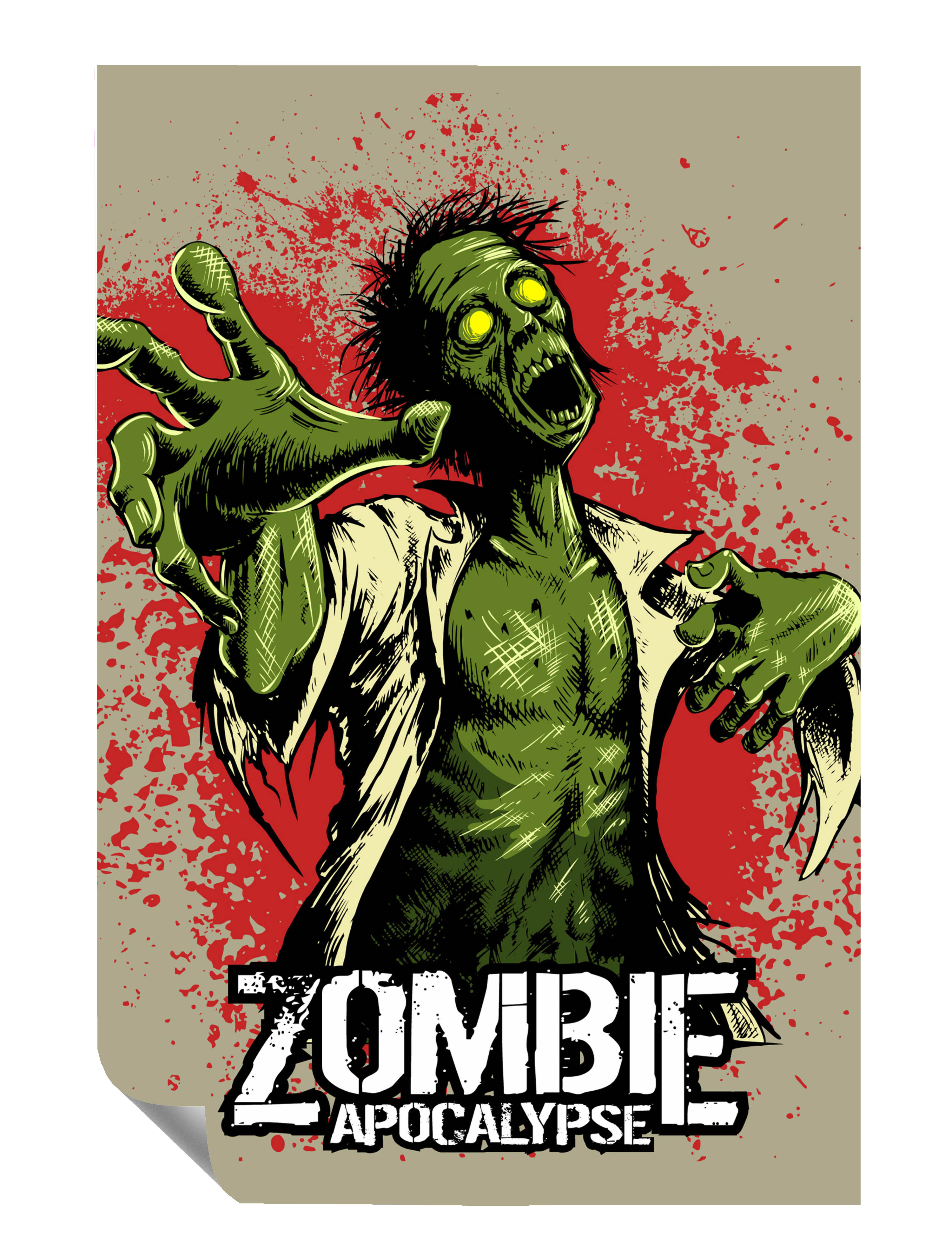 Zombie Grün  Apokalypse Blut Poster P0019
