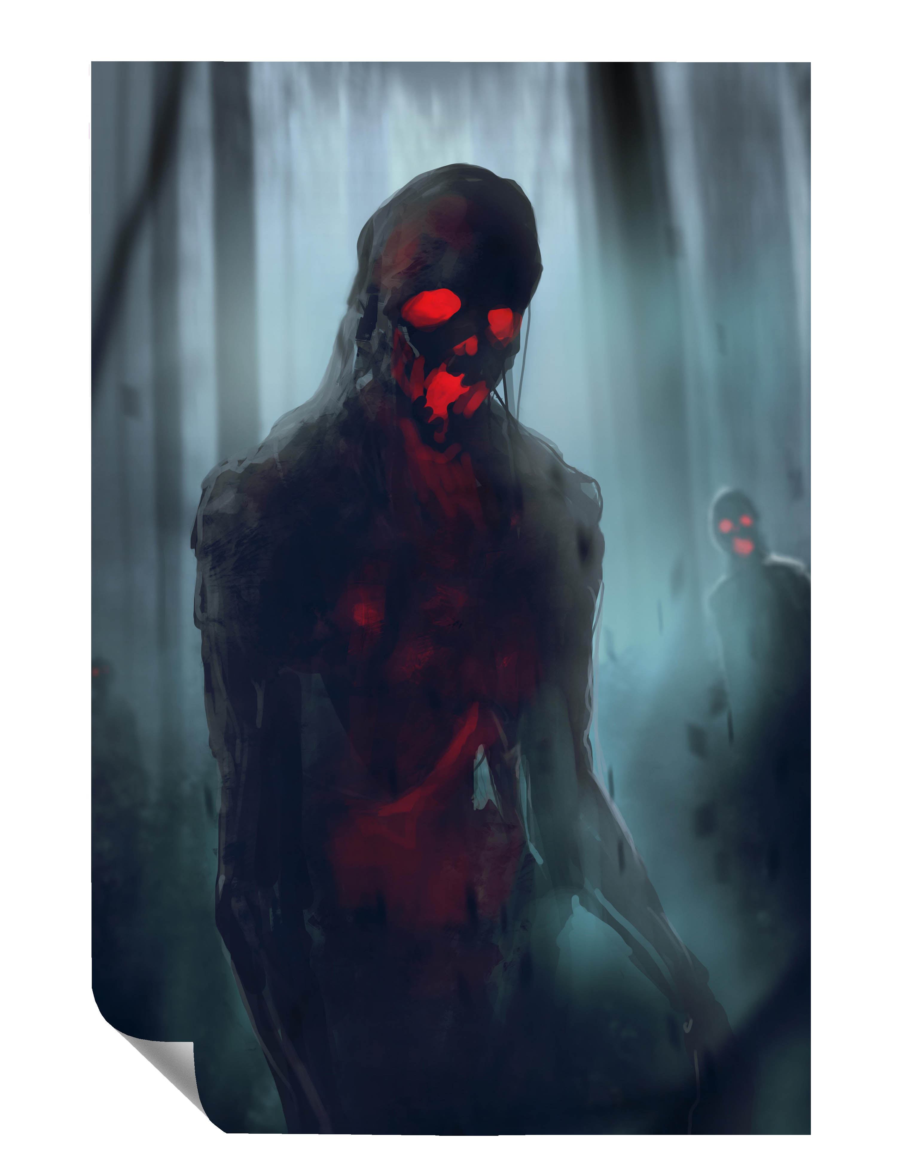 Zombie rotes Leuchten Wald Poster P0015