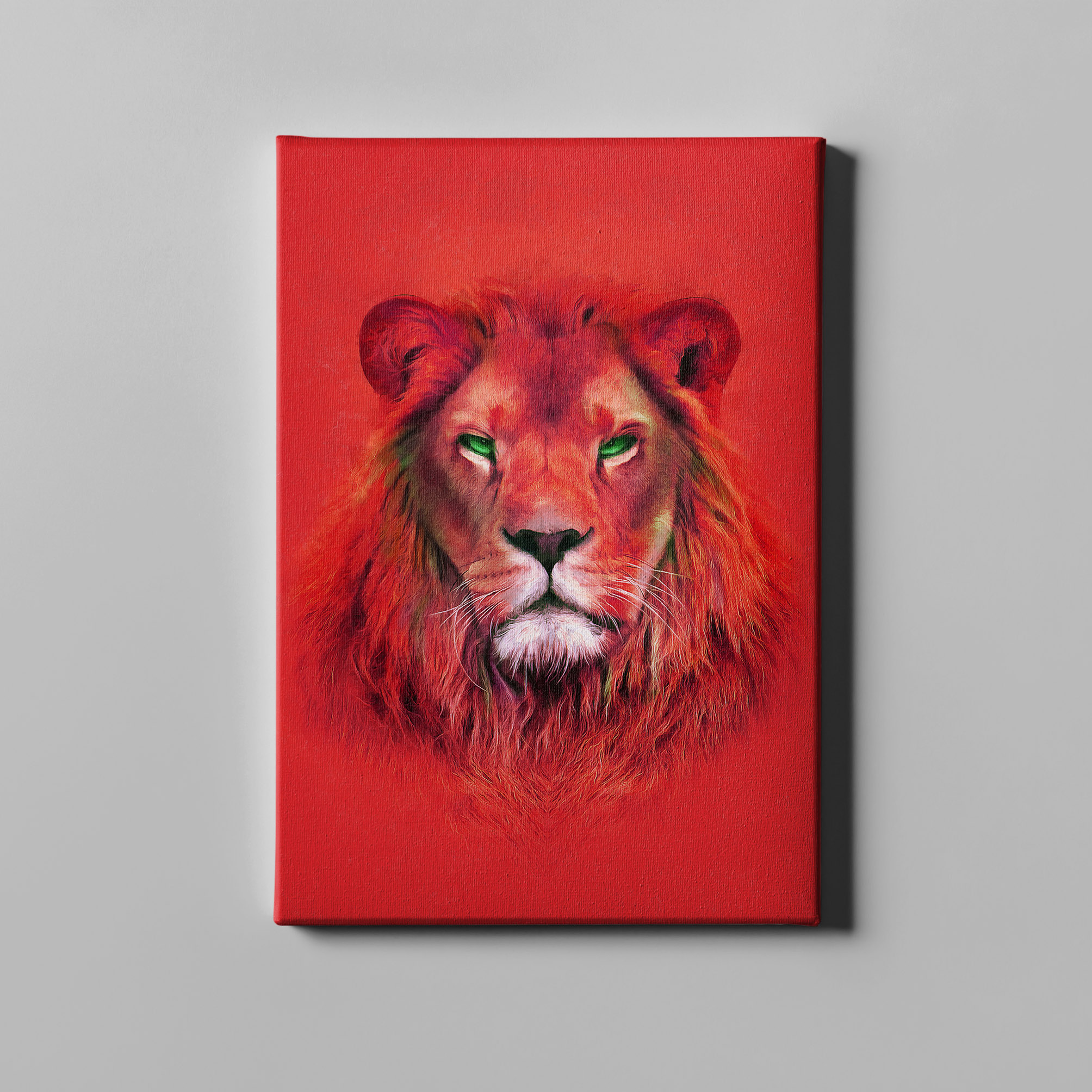 Löwe Illustration Rot Tier Leinwand L0345
