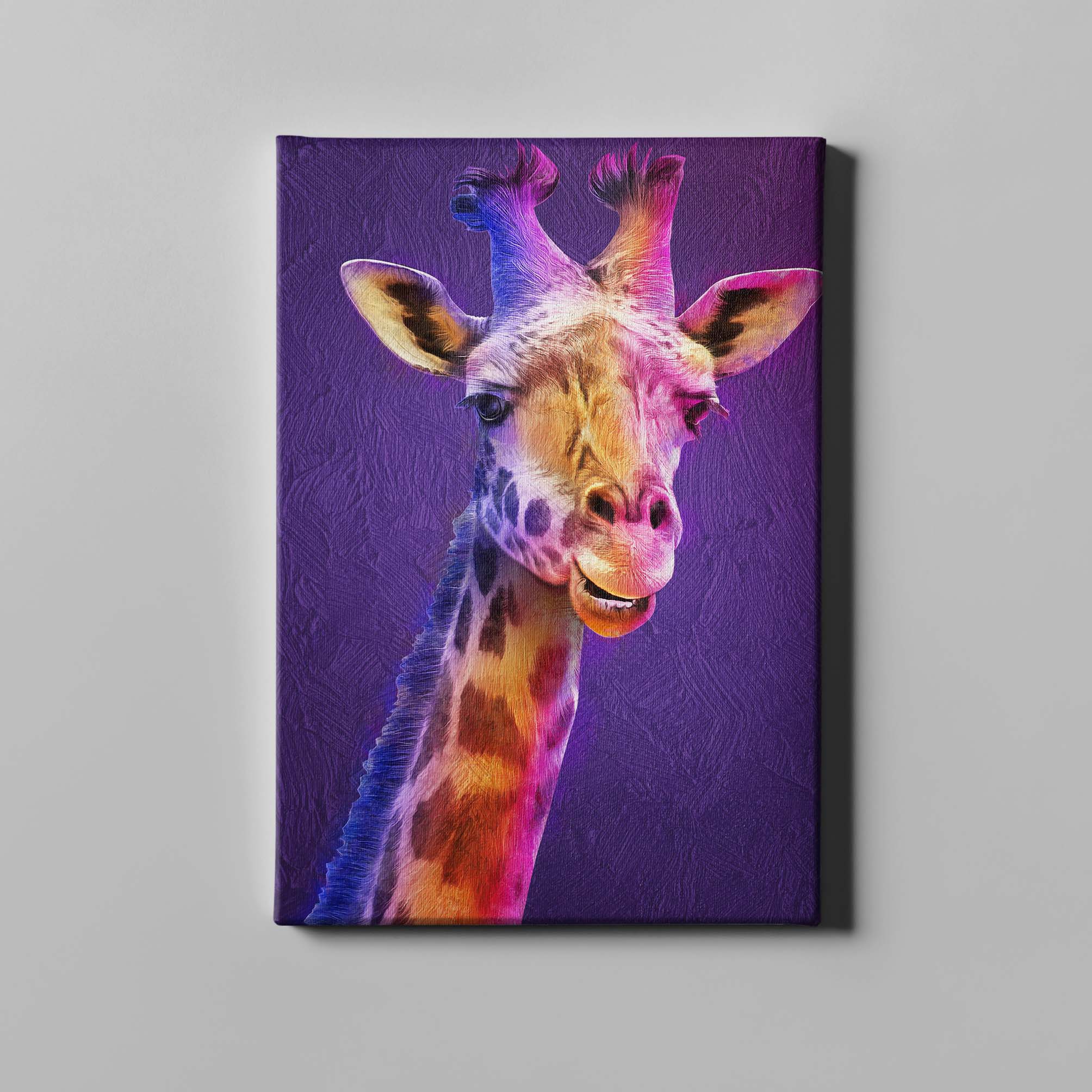 Giraffe Illustration Tier Leinwand L0339