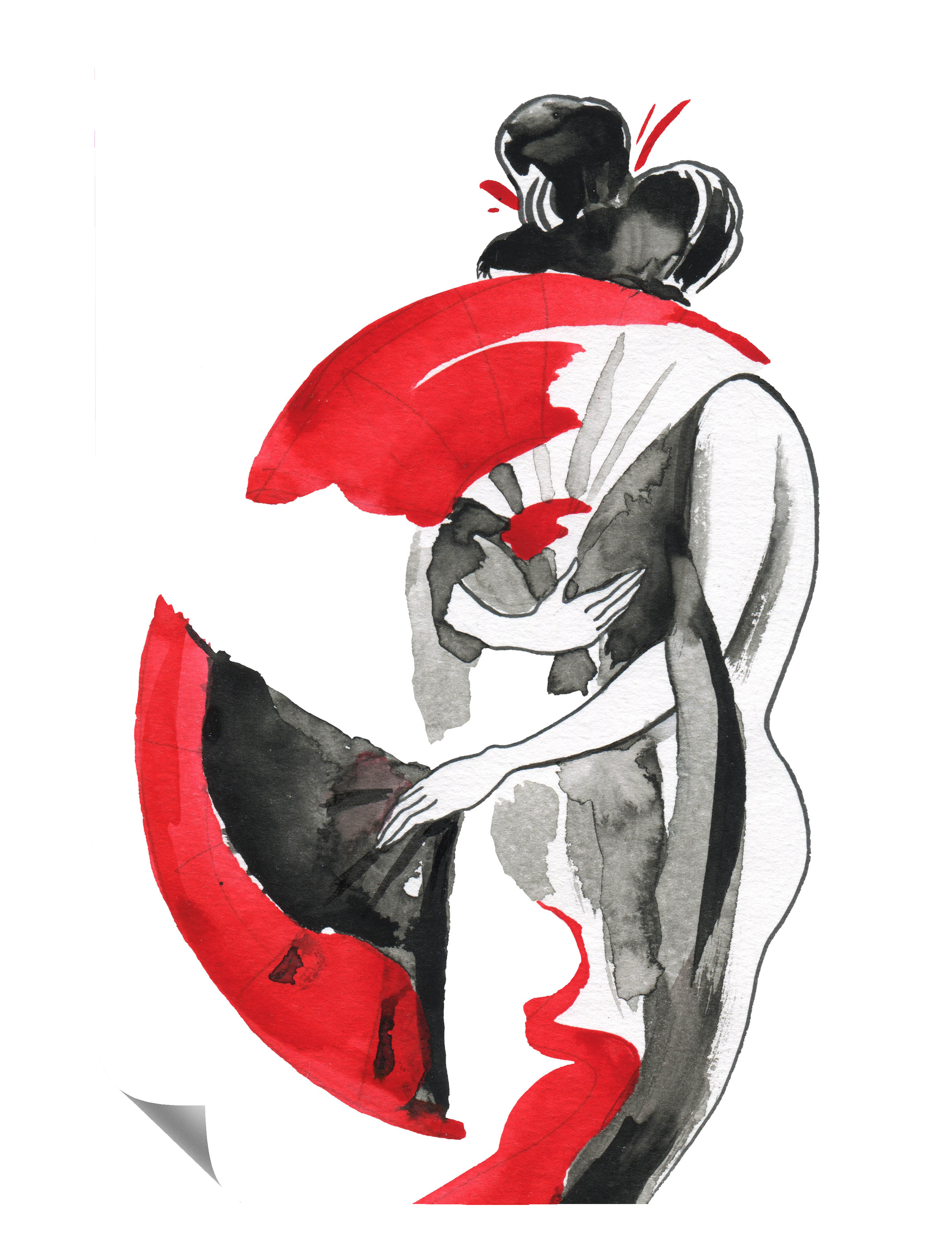 Geisha Fächer Tanz Poster P0029
