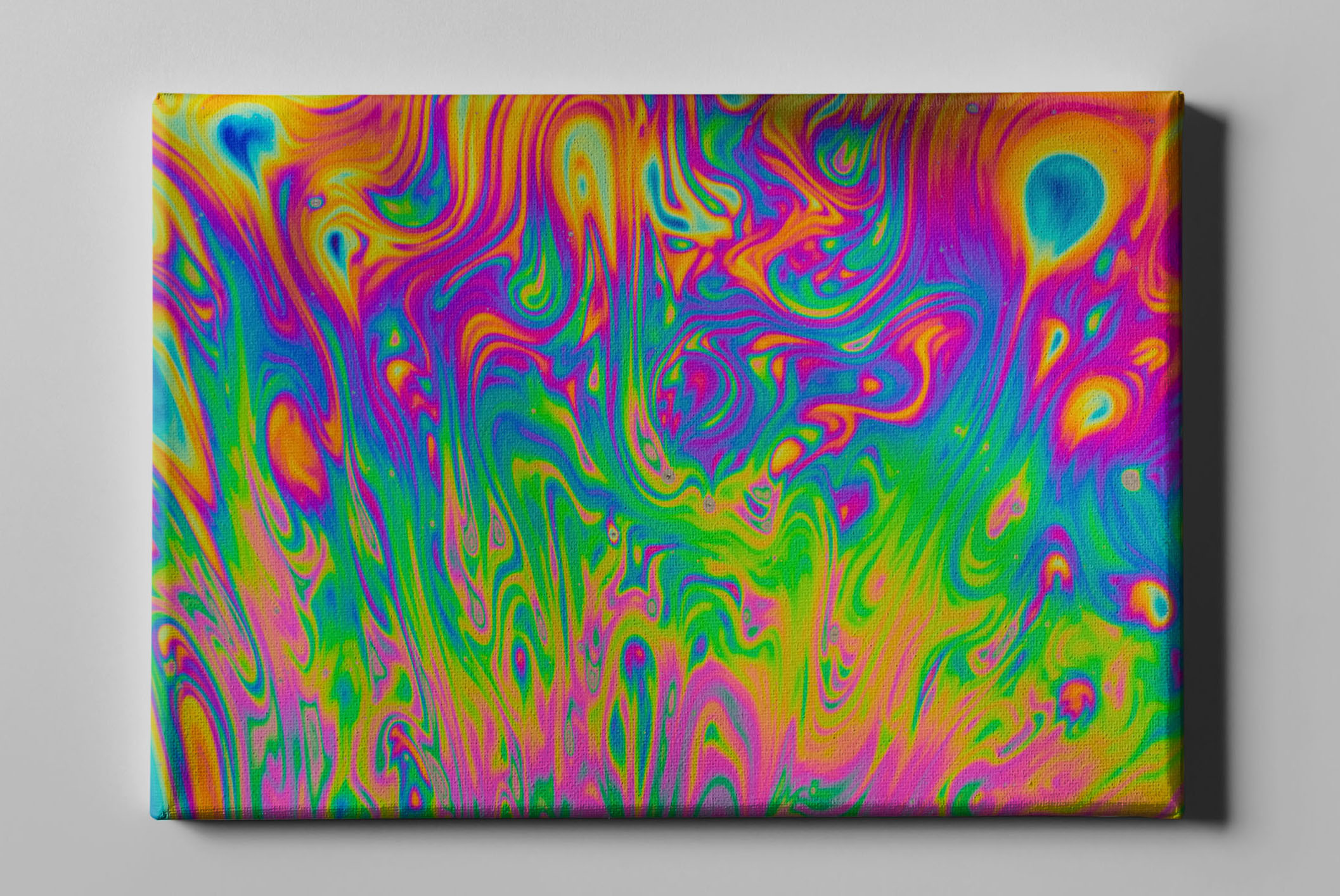 Psychedelisch Batik Neon Farben Abstrakt Leinwand L0249 