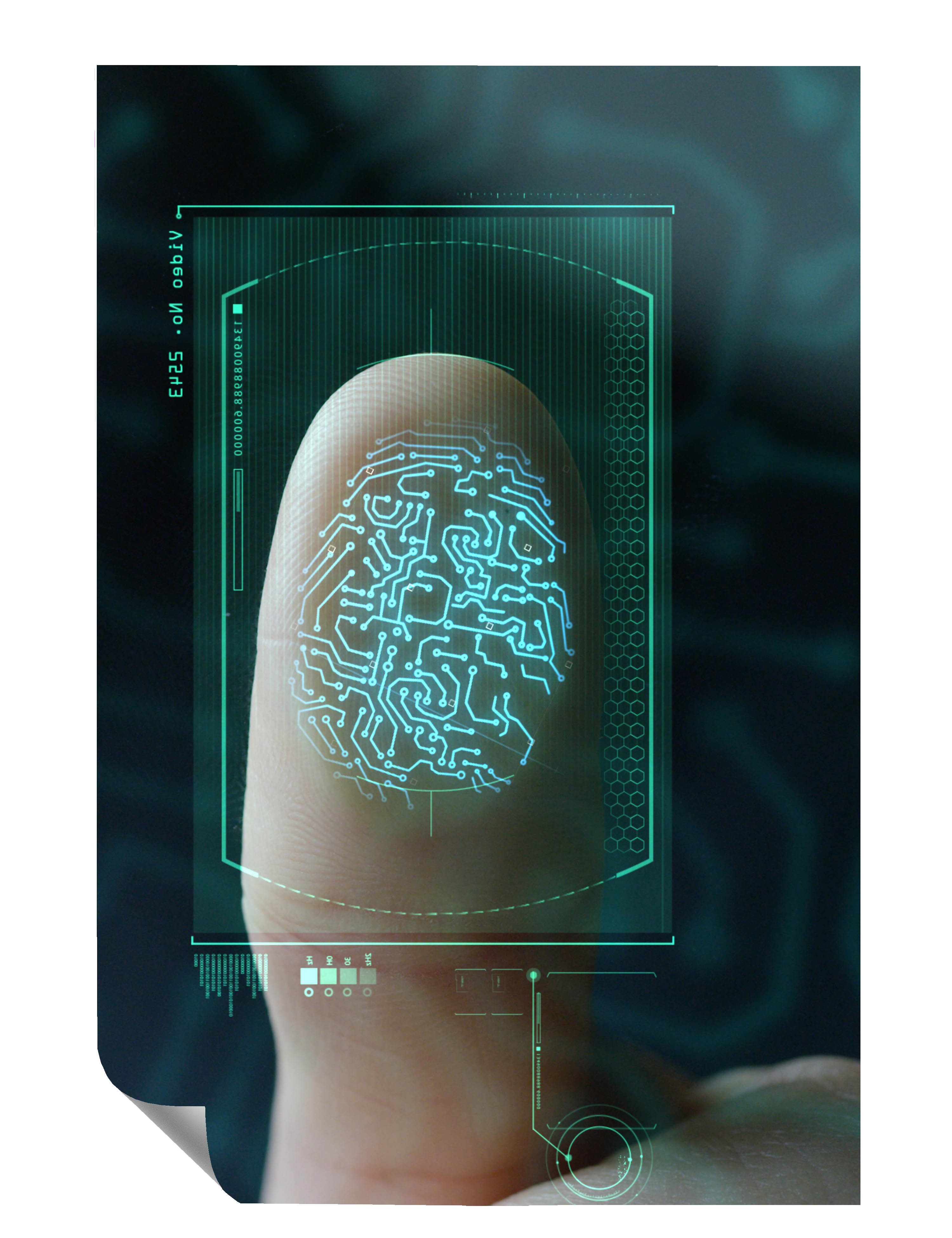 Biometrik Daumenabdruck Scanner  Kunstdruck Poster P0539