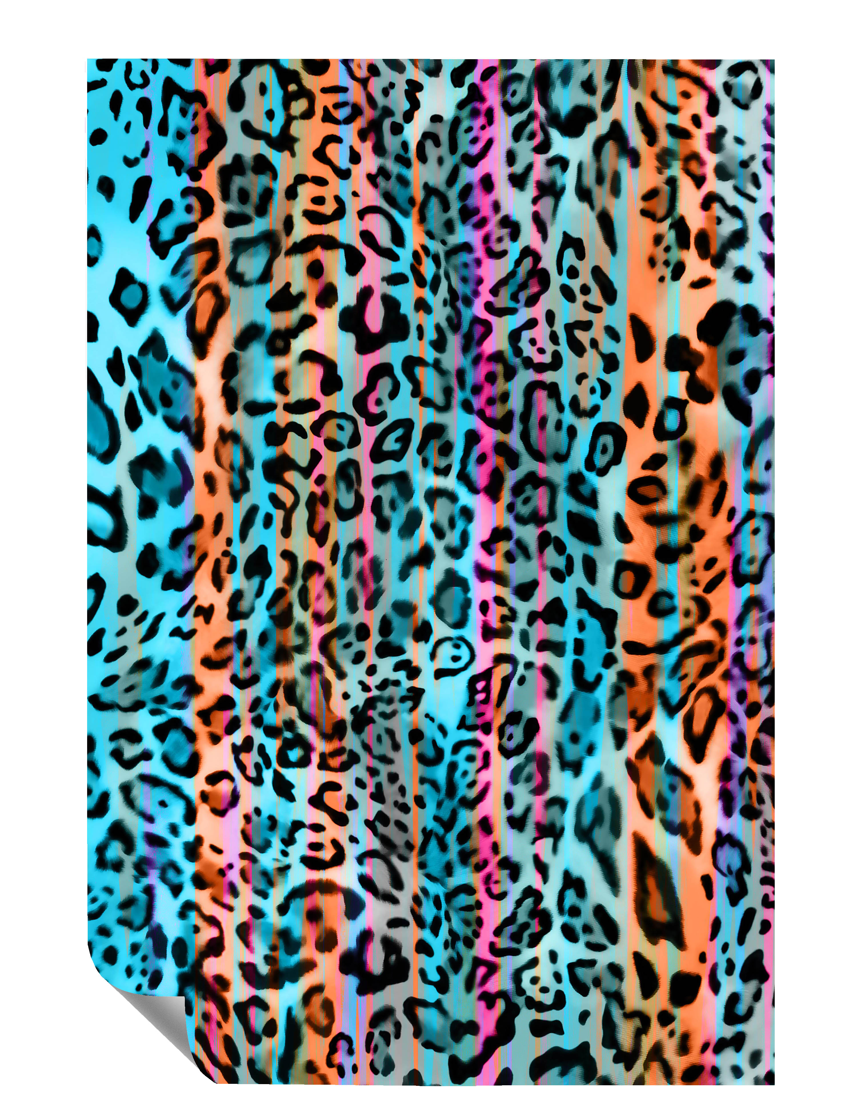 Leopard Neon Farben Abstrakt Kunstdruck Poster P0529