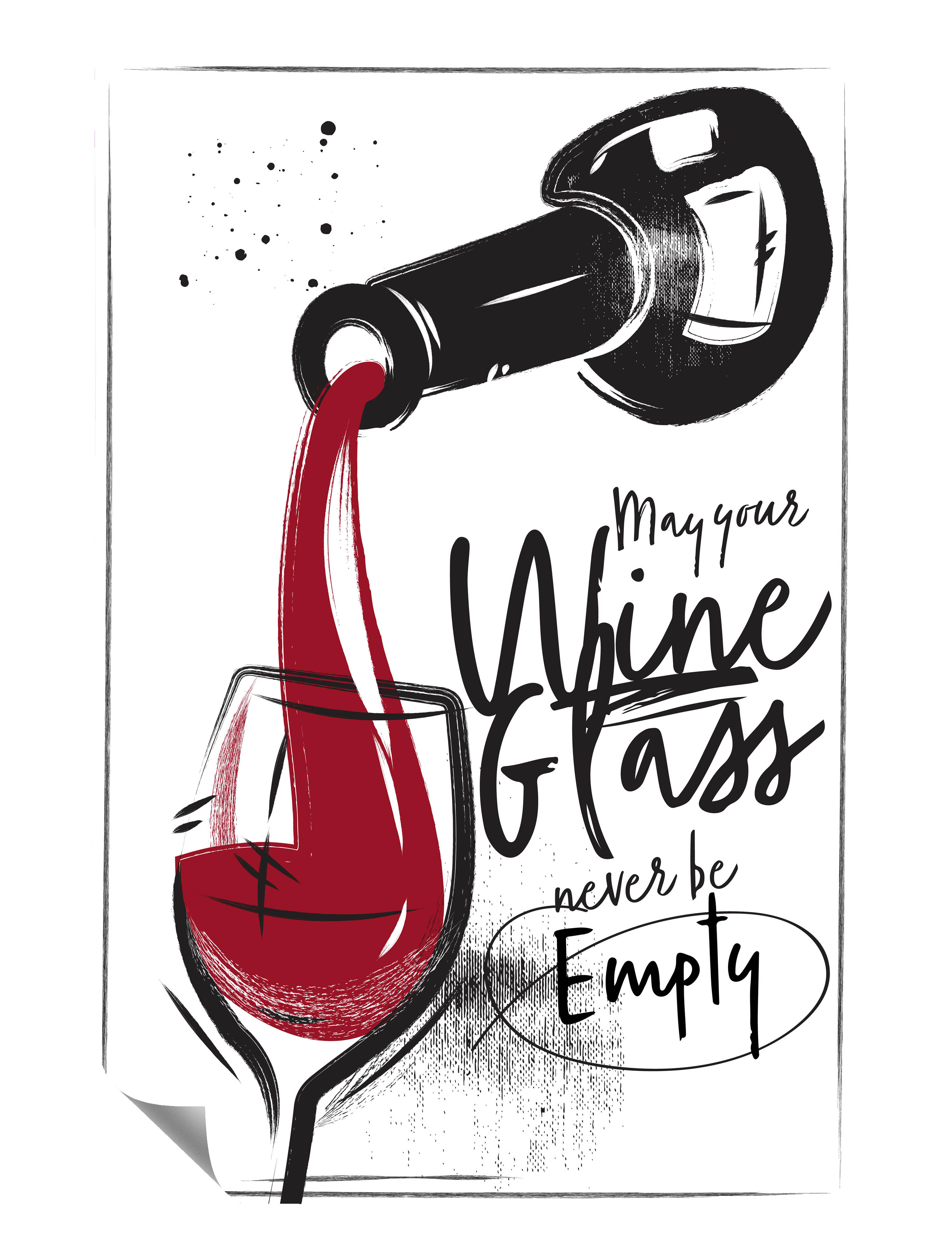Wein Glass Rotwein Spruch Poster P0030