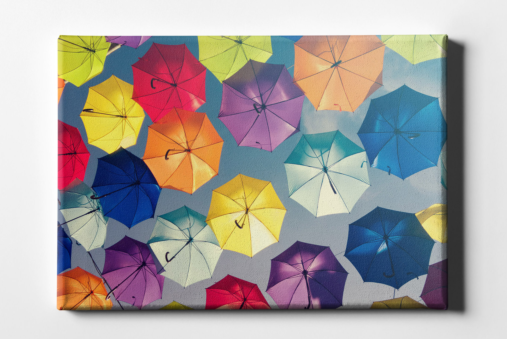 Farben Regenschirme bunt am Himmel Leinwand L0175