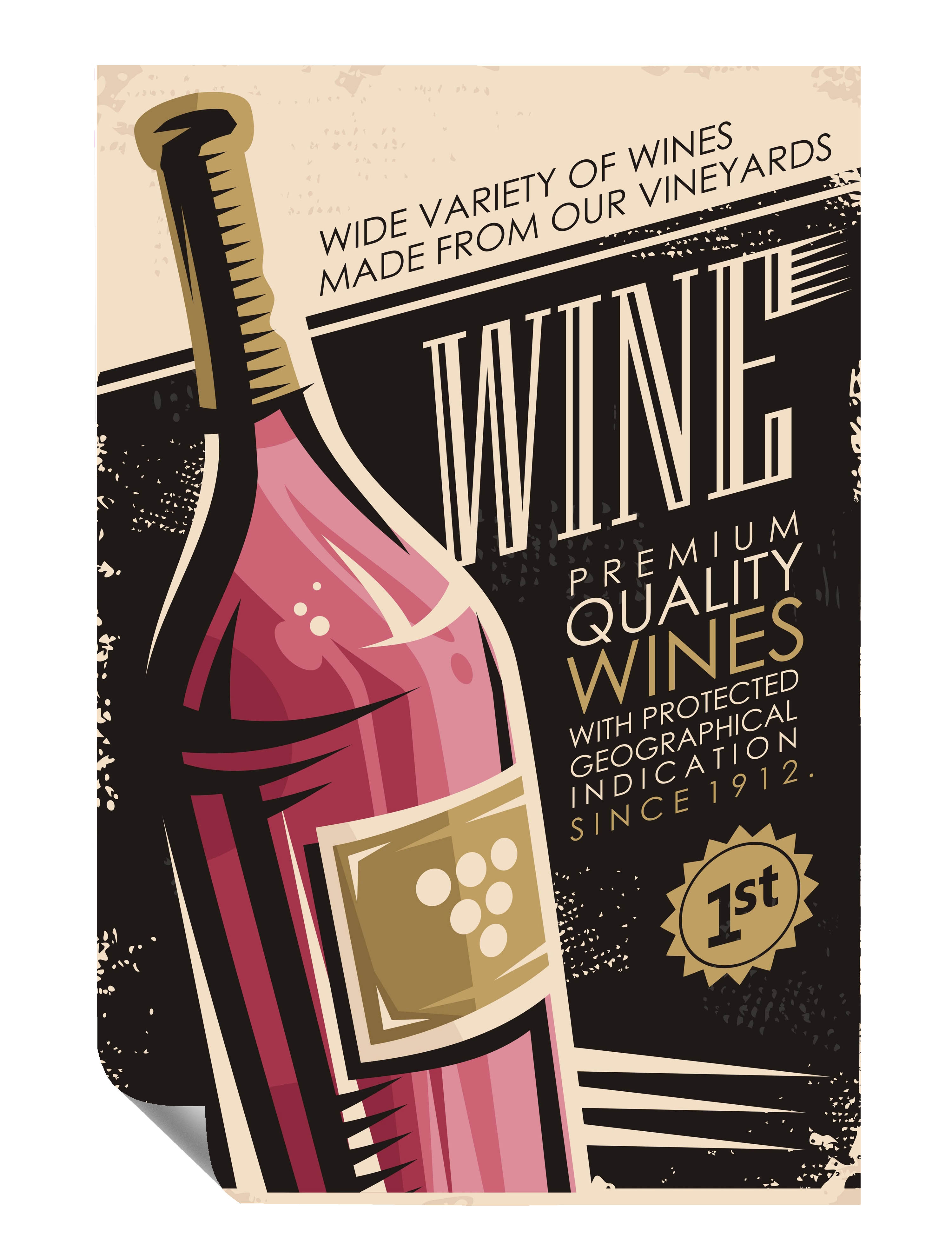 Wein Flasche Premium Auszeichnung  Poster P0095