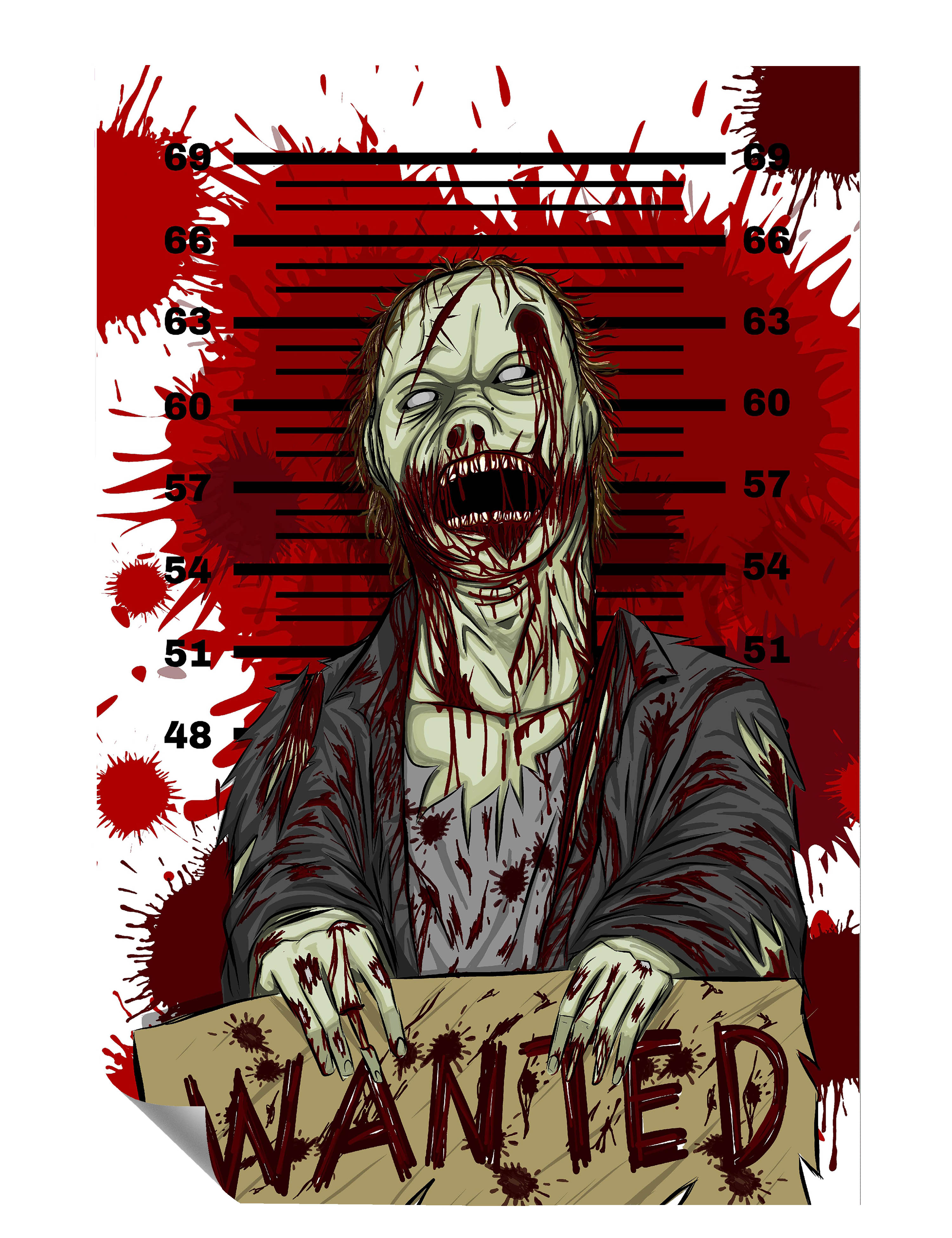 Zombie Kopf Wanted Poster P0005