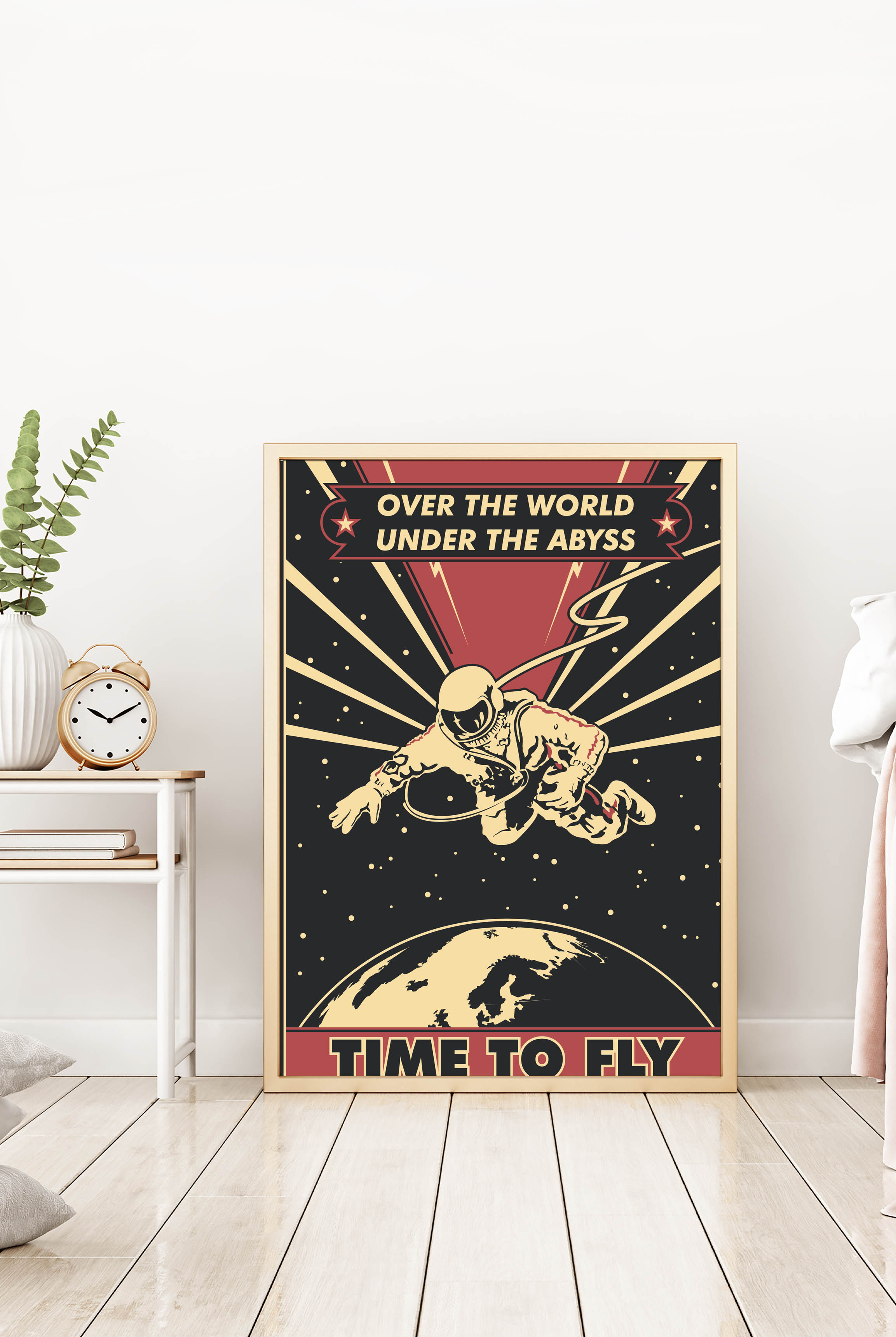 Retro Space Astronaut Illustration Poster P0421