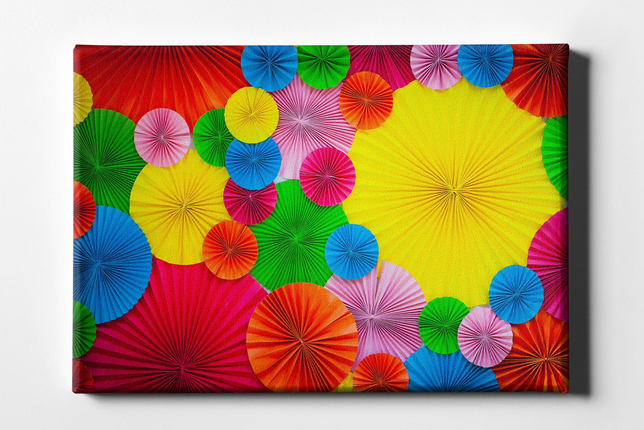 Farben bunte Origami Faltkreise Leinwand L0174