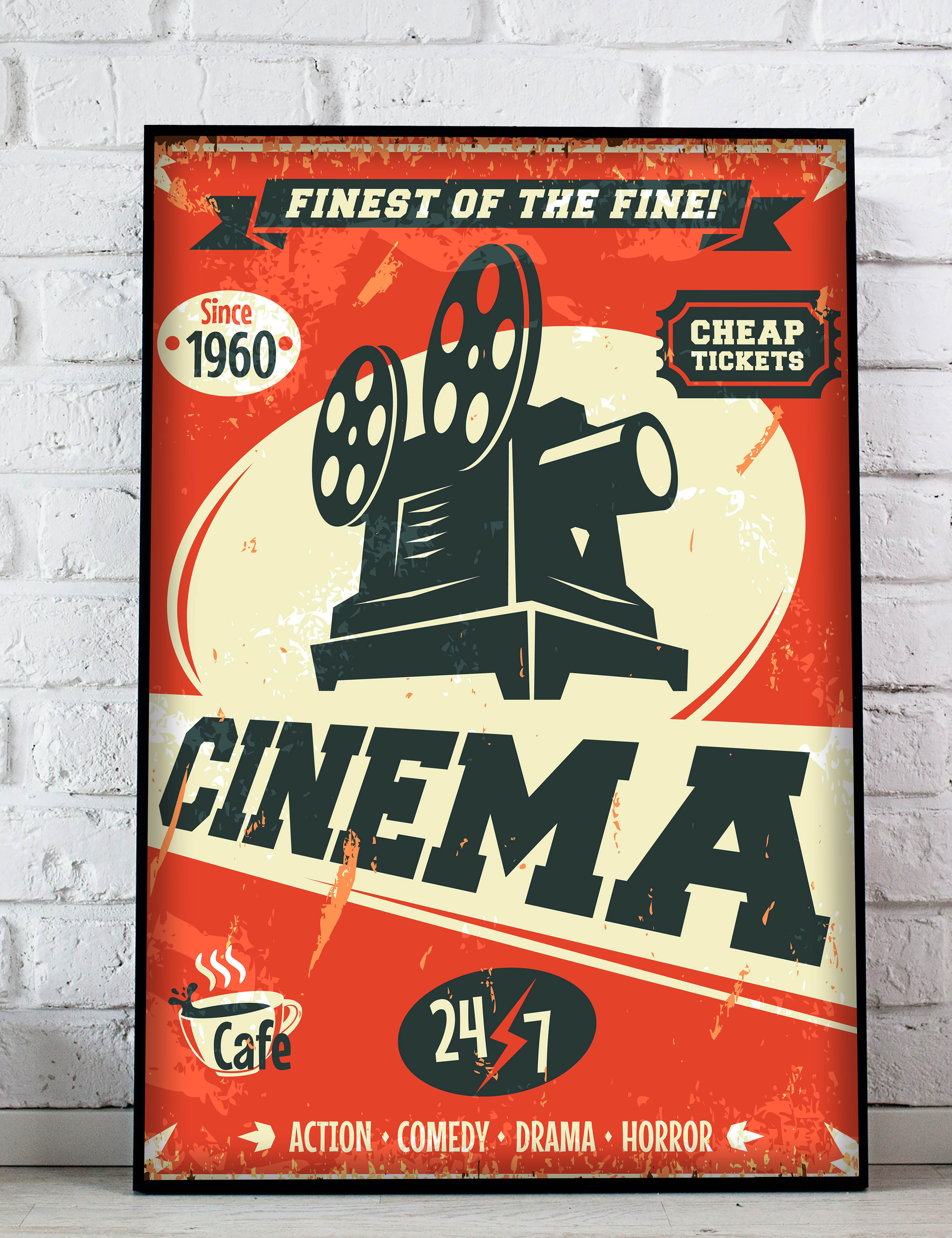 Retro Cinema Movie Festival Film Kunstdruck Poster P0412