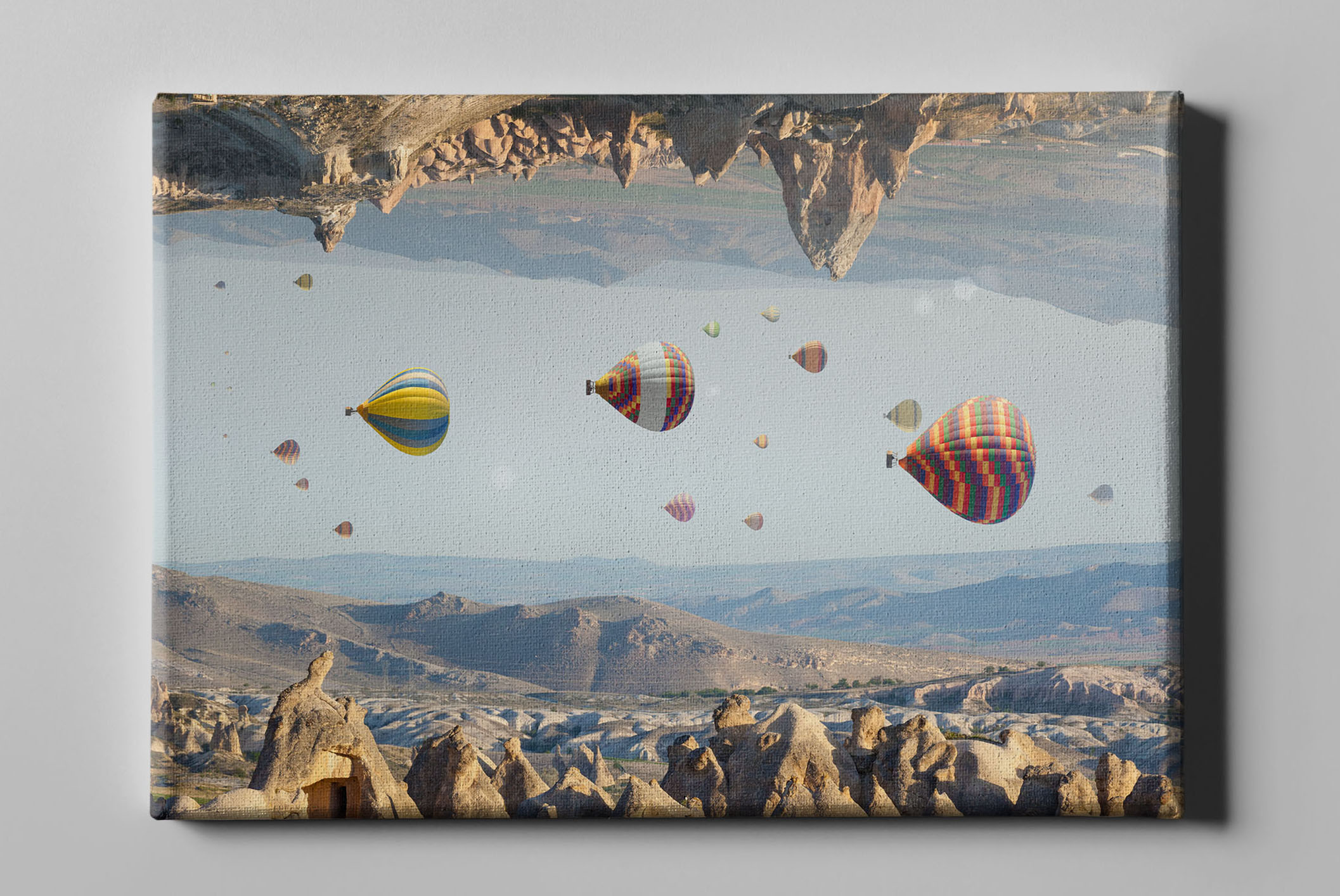 Surreal Heißluftballons Gebirge Landschaft Leinwand L0274