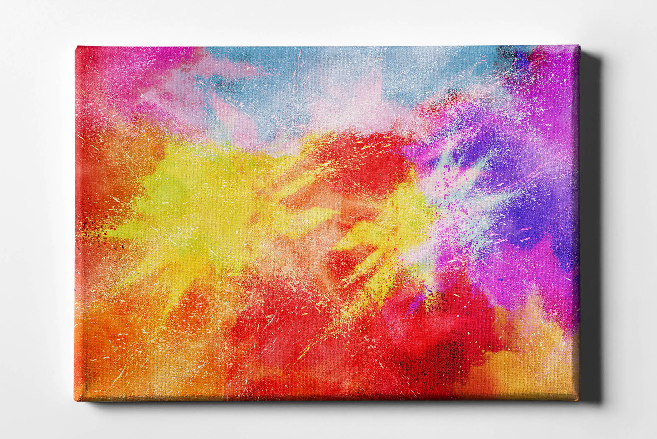 Farben Holi-Fest buntes Farbpulver in der Luft Leinwand L0178