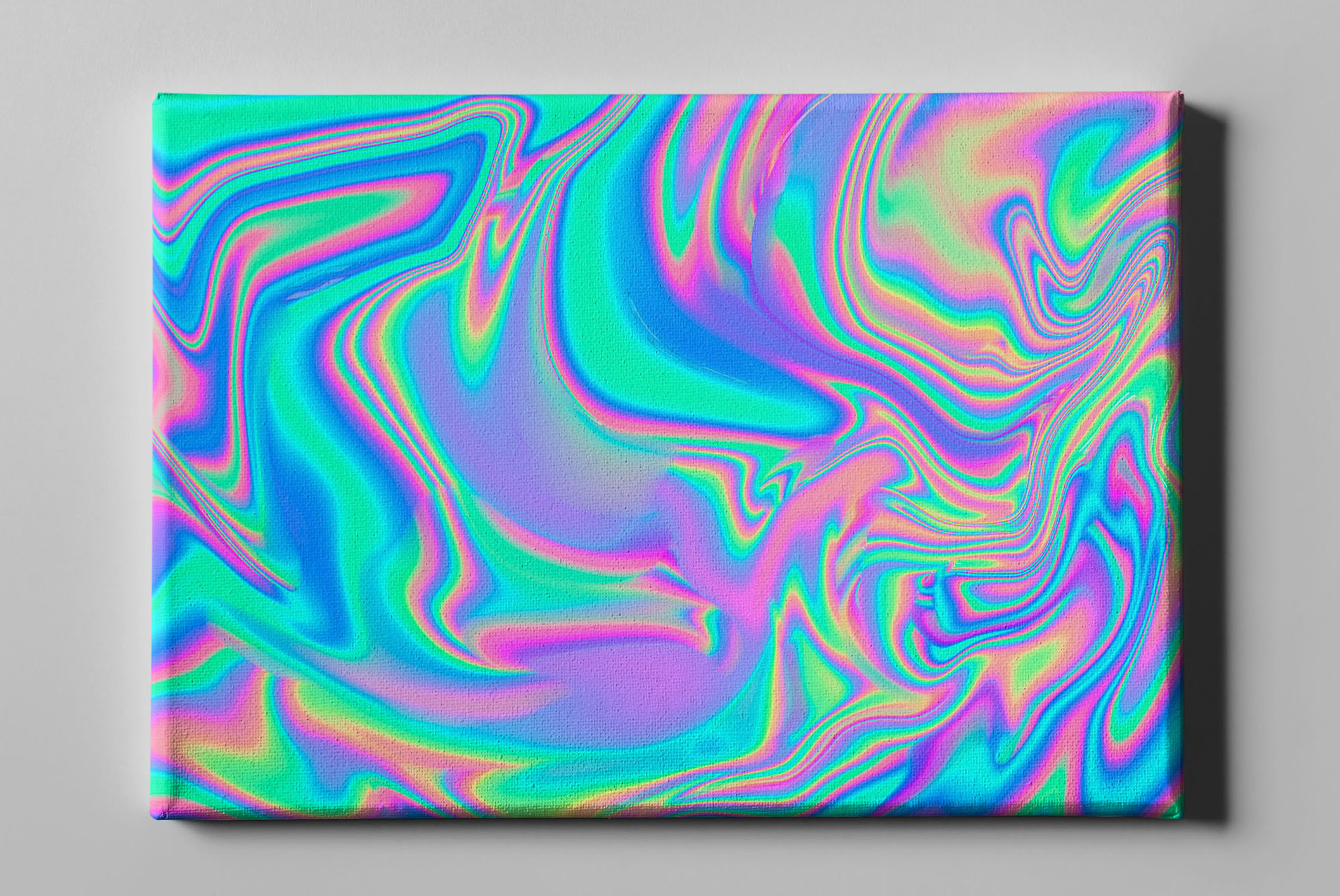 Psychedelisch Neon Farben Wirbel Formen Leinwand L0263