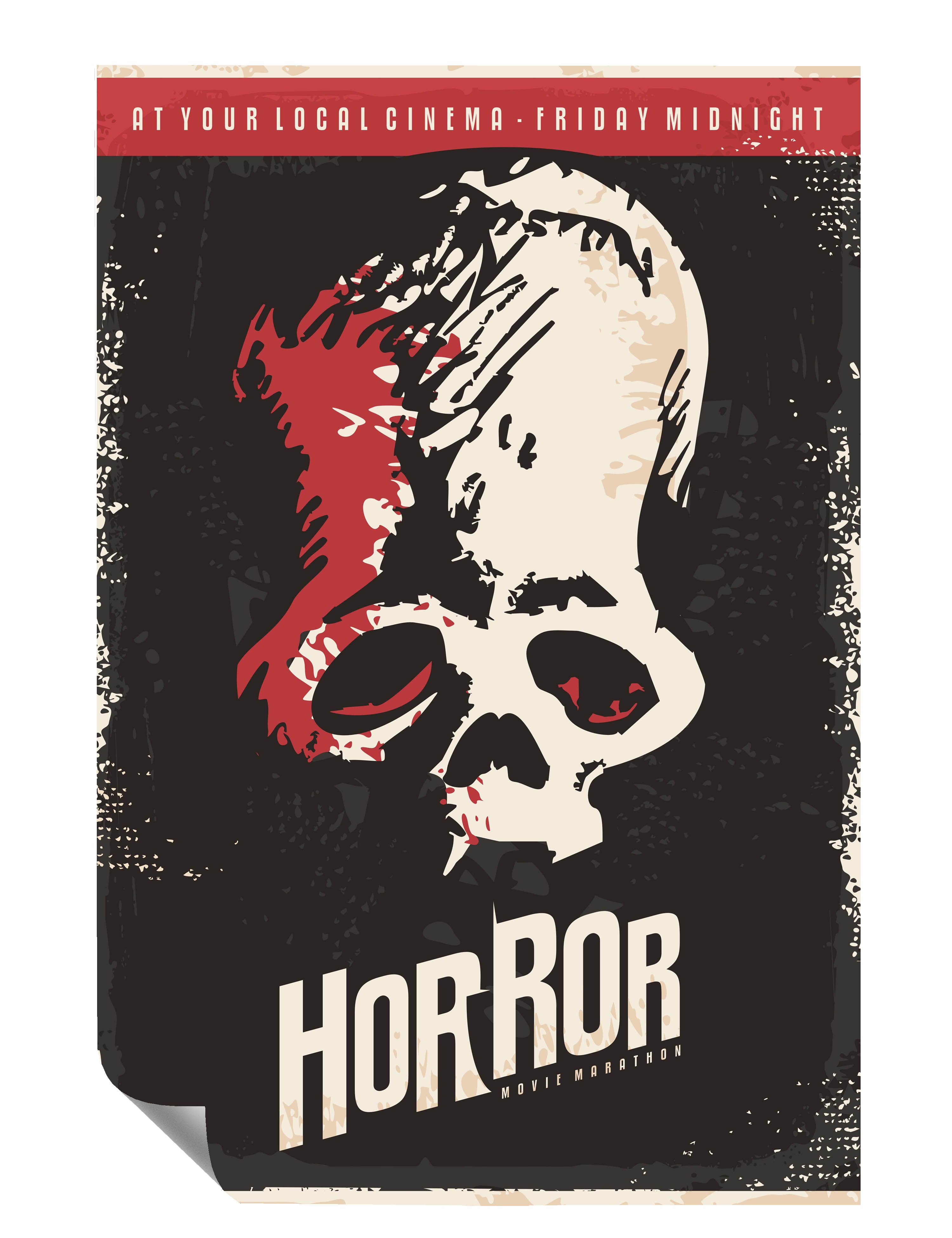 Retro Horror Totenkopf Movie Film Kunstdruck Poster P0413