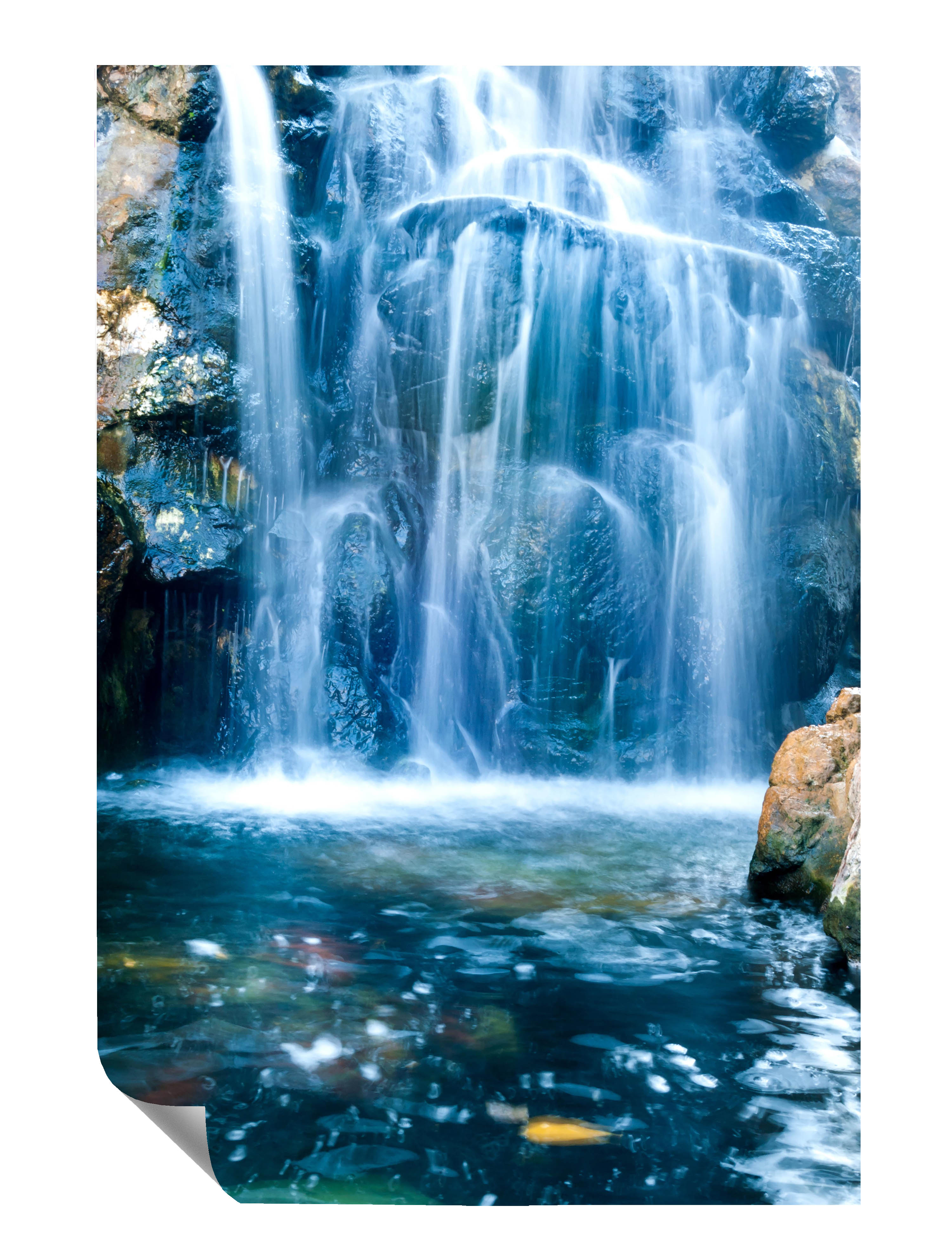 Wasserfall Felsen Fluss Poster P0393