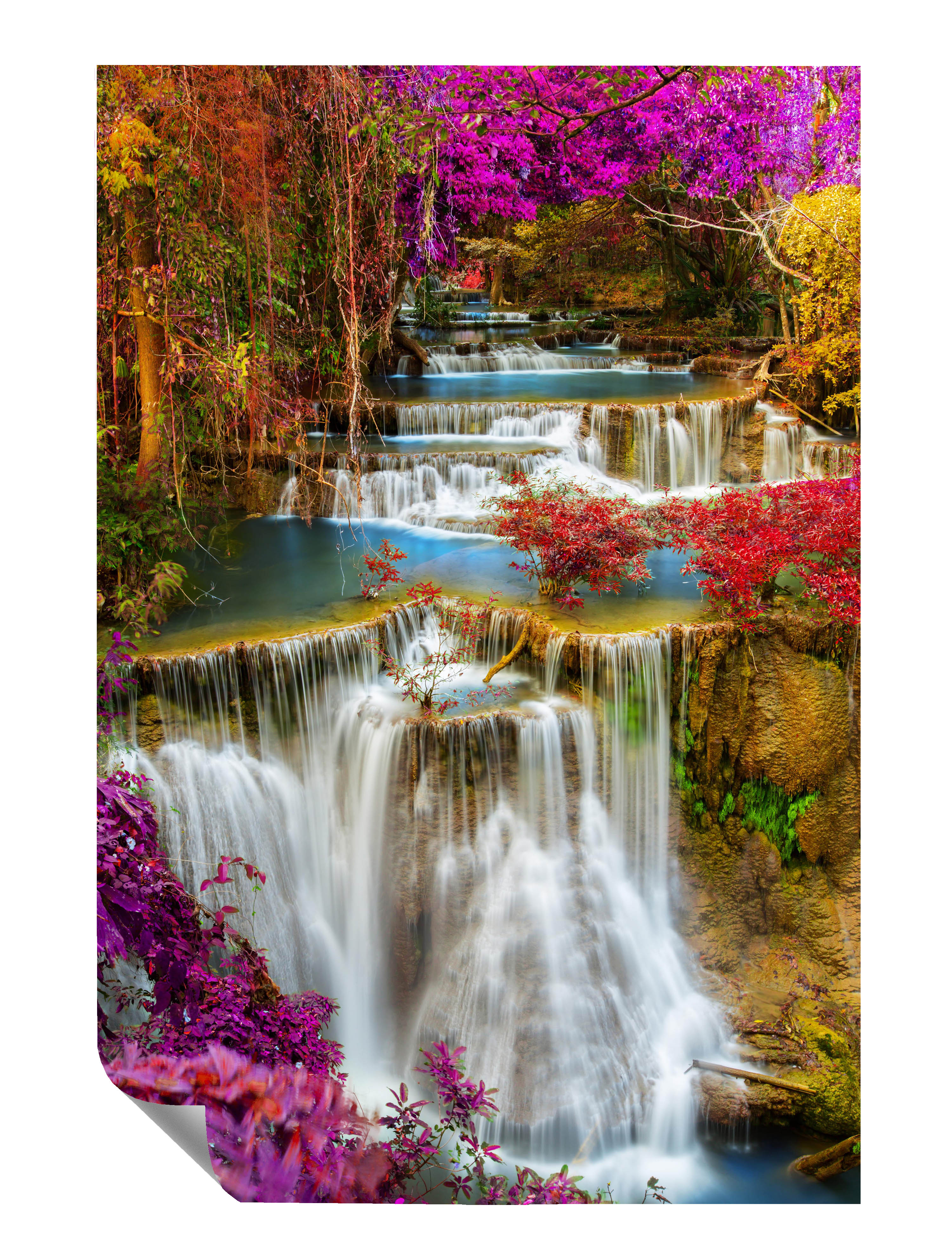 Wasserfall Bachlauf Wald Poster P0392