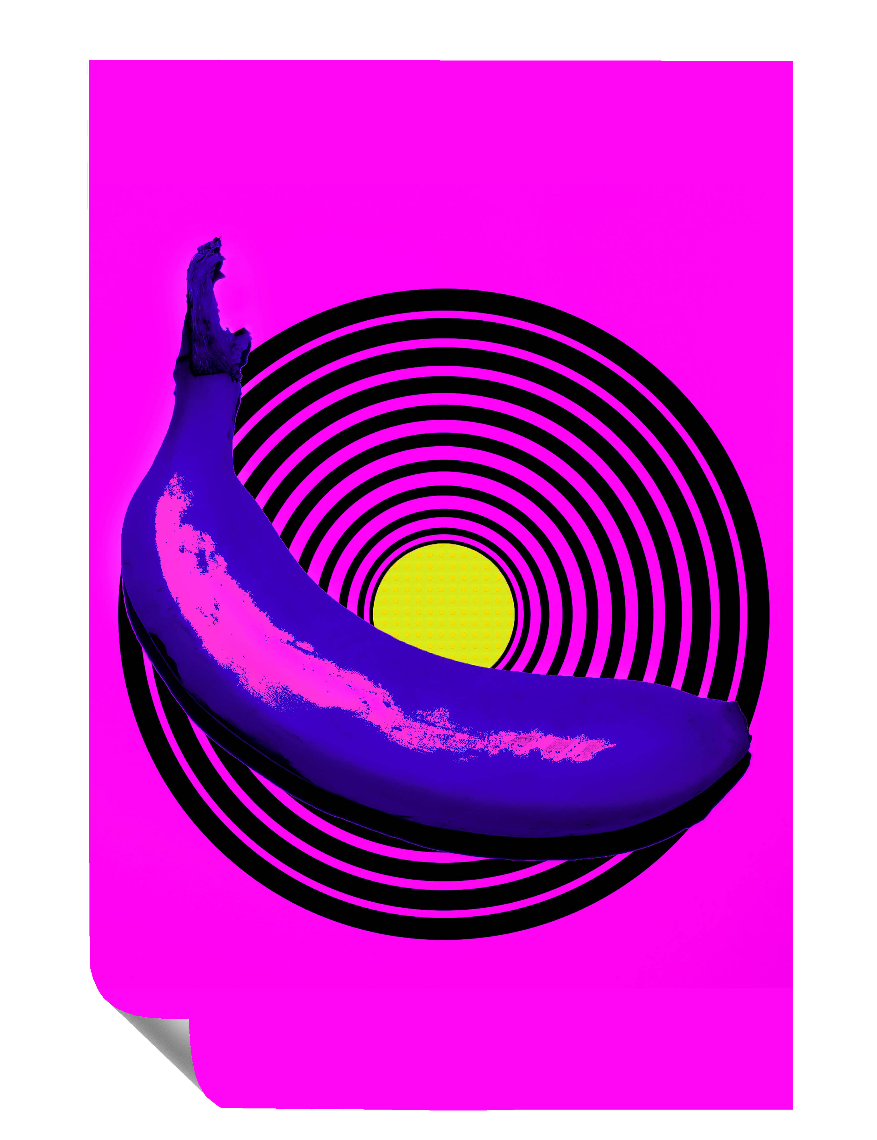 Banane Schallplatte Popart Illustration Kunstdruck Poster P0372