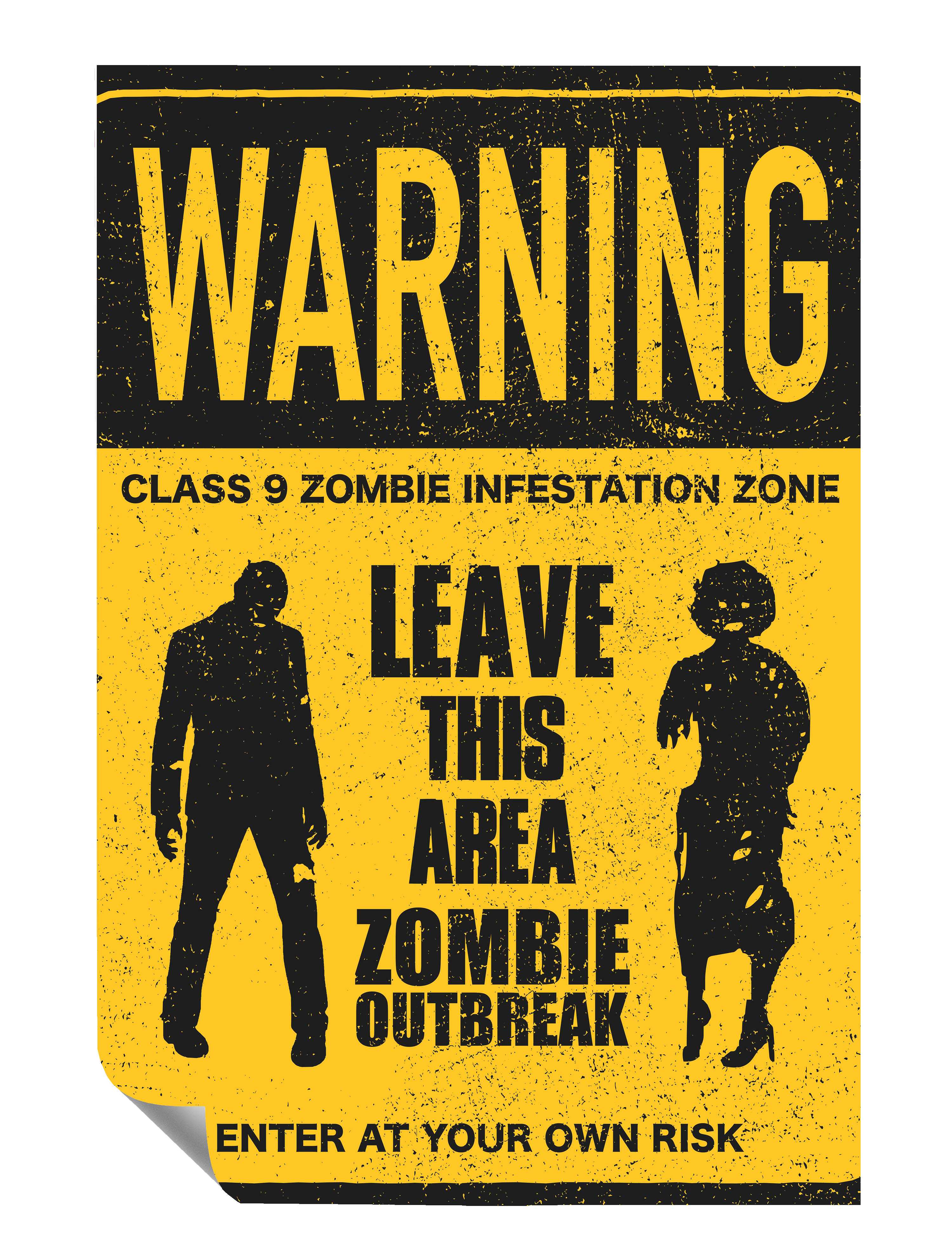 Zombie Area Warnung Outbreak Own Risk Poster P0022