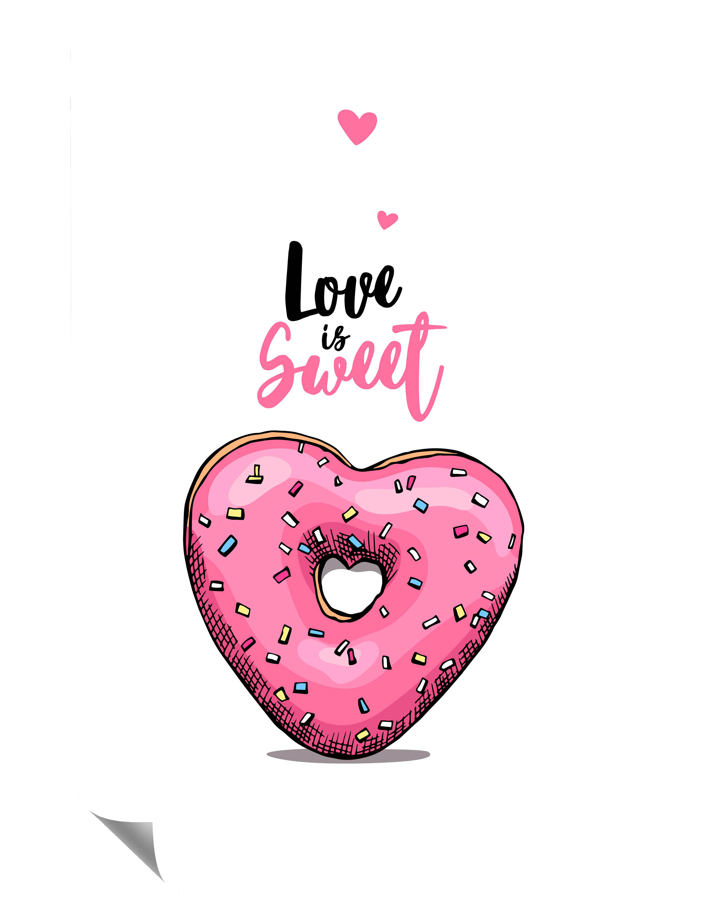 Liebe Ist Süß Herzdonut Kunstdruck Poster P0273